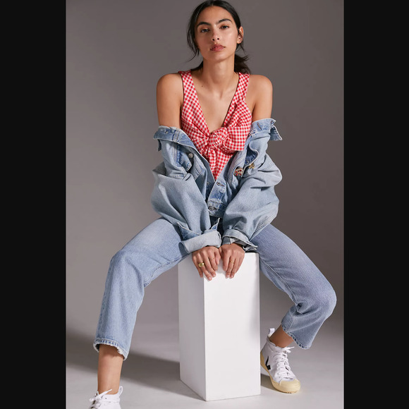 Eva Franco Gingham Bow Top - New - Size XL - Picture 4 of 5